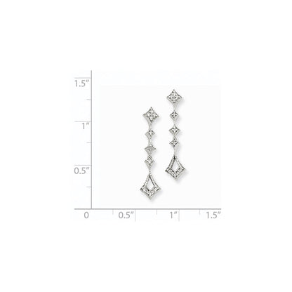 14k White Gold AA Real Diamond Vintage Earrings