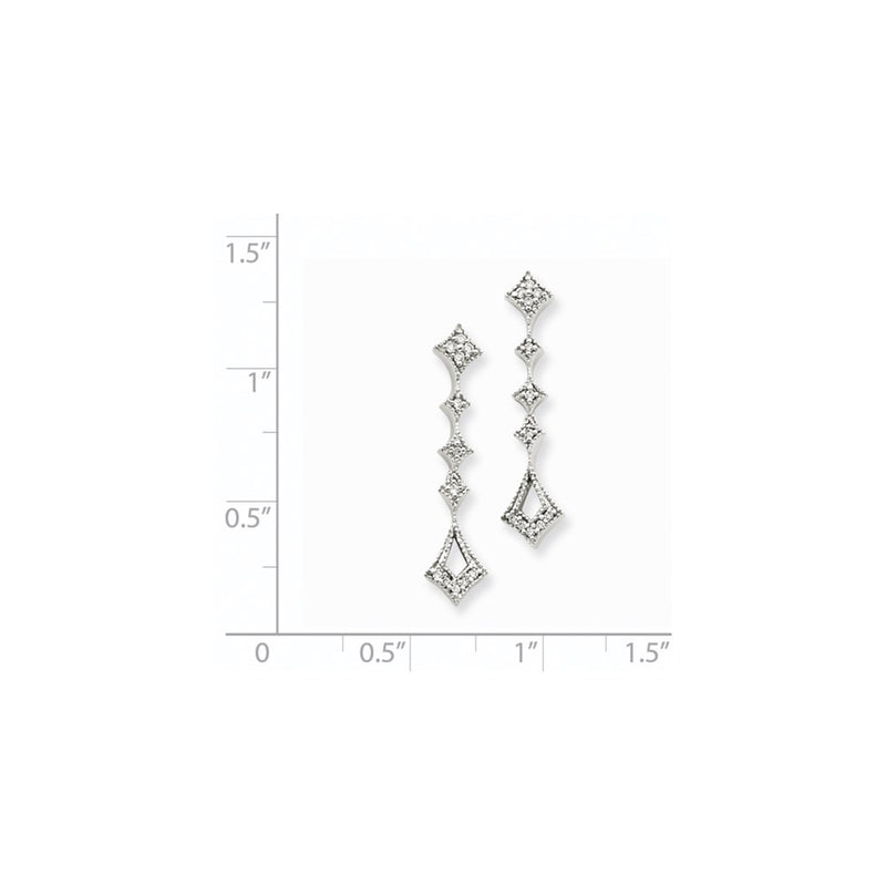 14k White Gold AA Real Diamond Vintage Earrings