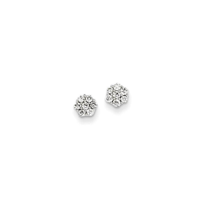 14k White Gold AA Real Diamond Vintage Earrings