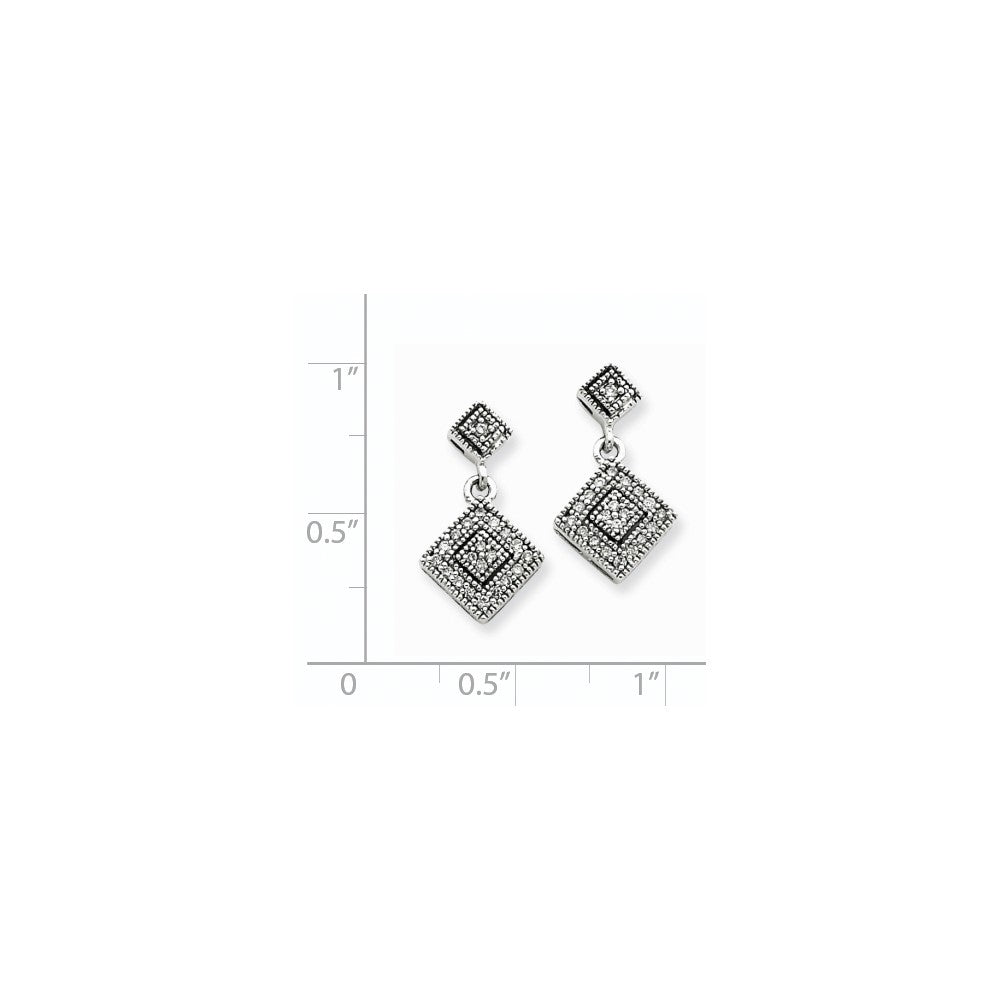 14k White Gold AA Quality Completed Real Diamond Vintage Earrings