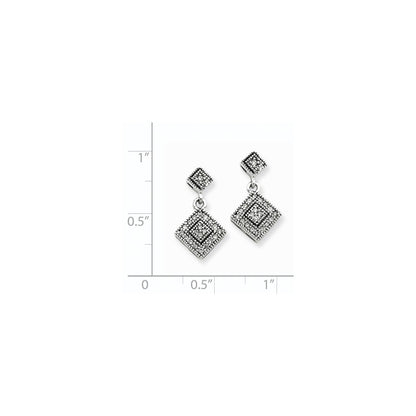 14k White Gold AA Quality Completed Real Diamond Vintage Earrings