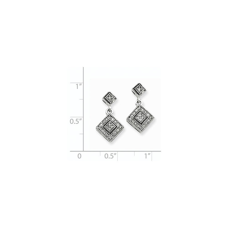 14k White Gold AA Quality Completed Real Diamond Vintage Earrings