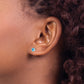14k White Gold 4mm Princess Cut Blue Topaz Earrings