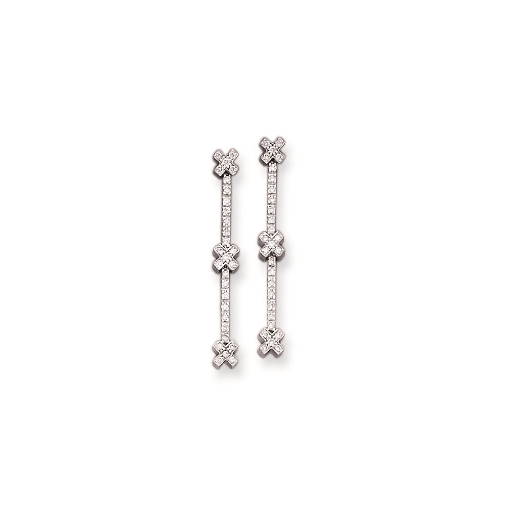 14k White Gold AA Quality Completed Real Diamond Vintage Earrings