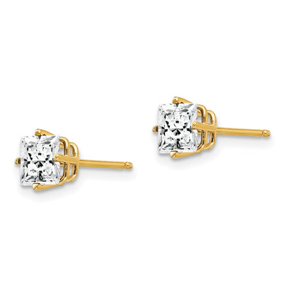 14k Yellow Gold 5mm Cubic Zirconia Earrings