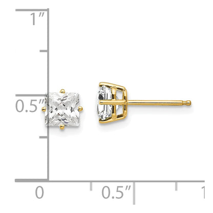 14k Yellow Gold 5mm Cubic Zirconia Earrings