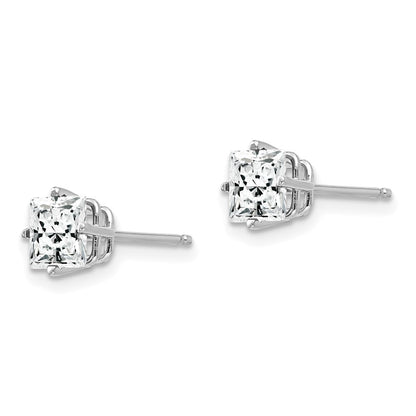 14k White Gold 5mm Cubic Zirconia Earrings