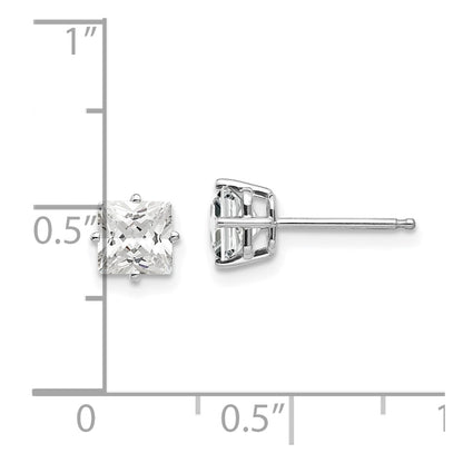 14k White Gold 5mm Cubic Zirconia Earrings