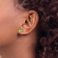 14k White Gold 5mm Square Step Cut Peridot Earrings