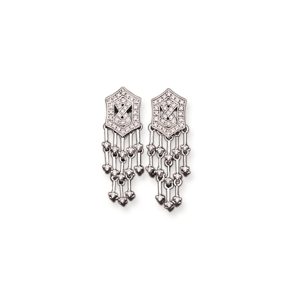 14k White Gold AA Quality Completed Real Diamond Vintage Earrings