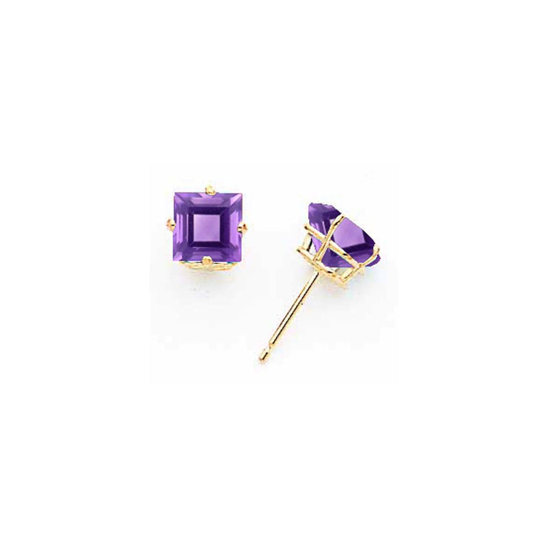 14k Yellow Gold 5mm Princess Cut Tsavorite Earrings