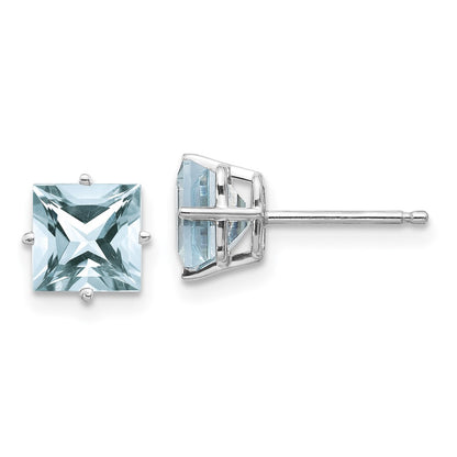 14k White Gold Aquamarine Earrings