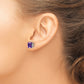 14k White Gold 7mm Princess Cut Amethyst Earrings
