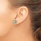 14k White Gold Princess 4-Prong 8.0mm Green Quartz Earrings