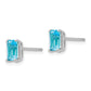 14k White Gold 6x4mm Emerald Cut Blue Topaz Earrings