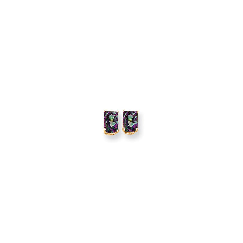 14k Yellow Gold Mystic Topaz Earring