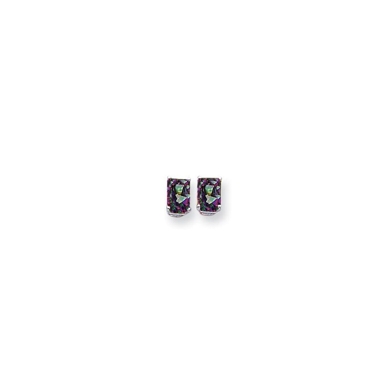 14k White Gold Mystic Topaz Earring