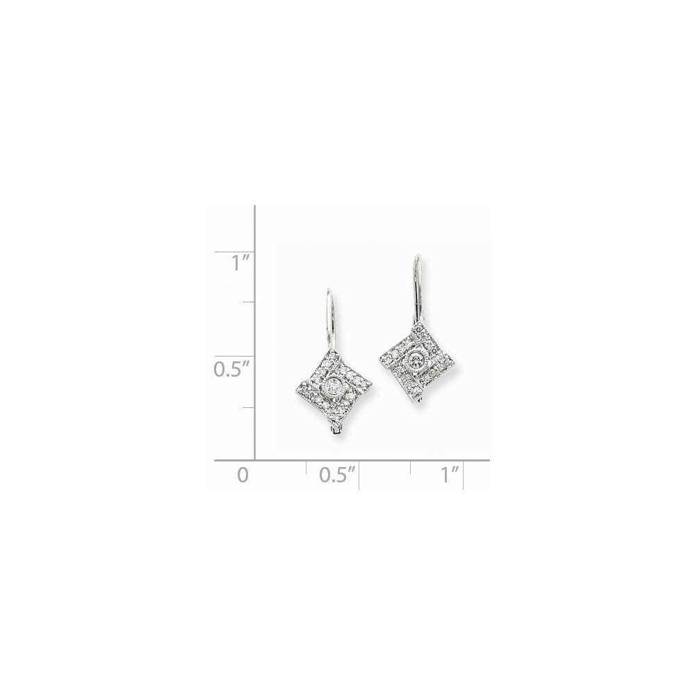 14k White Gold Vintage Real Diamond Earrings