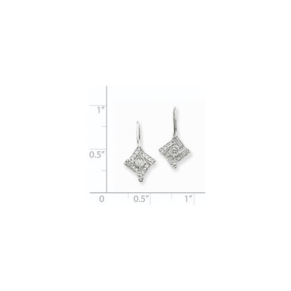 14k White Gold Vintage Real Diamond Earrings