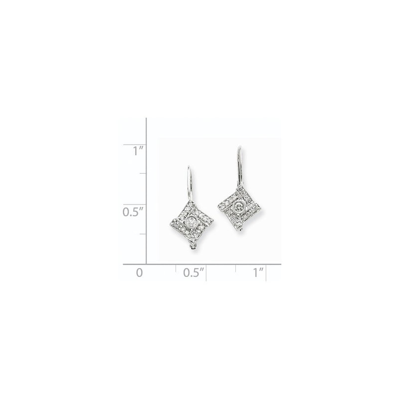 14k White Gold Vintage Real Diamond Earrings