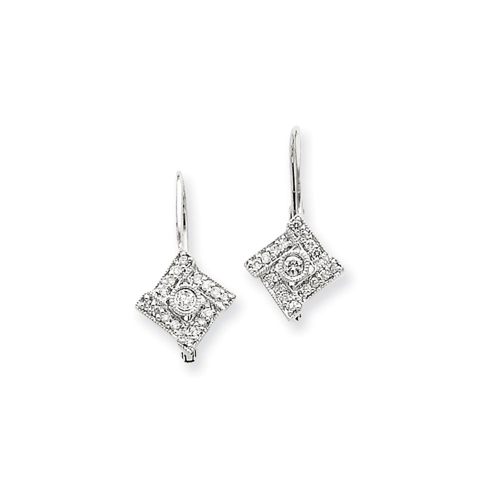 14k White Gold Vintage Real Diamond Earrings