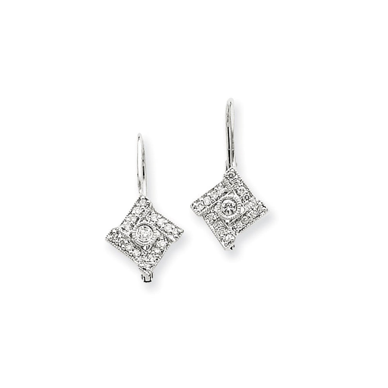 14k White Gold Vintage Real Diamond Earrings