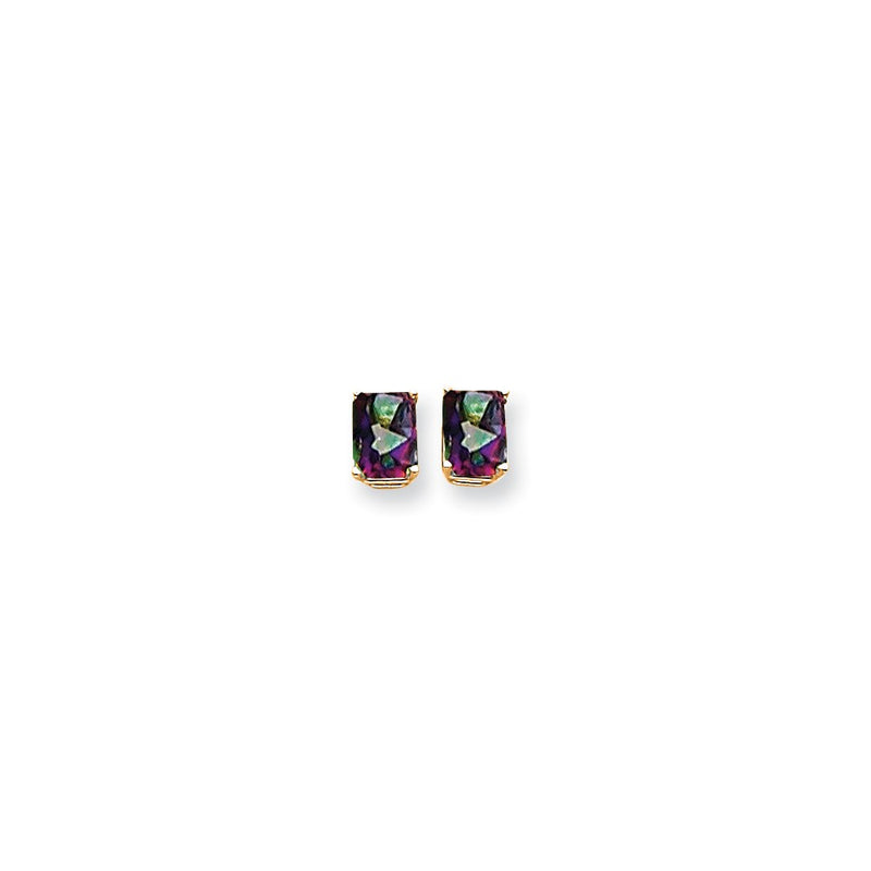 14k Yellow Gold Mystic Topaz Earring