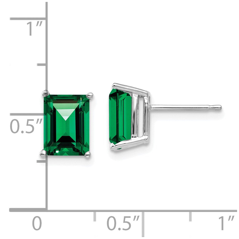 14k Yellow Gold Mount St. Helens Emerald Stud Earrings