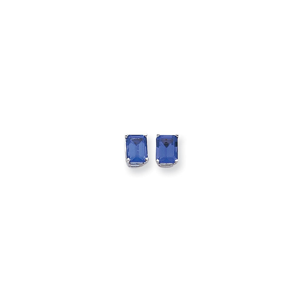 14k Yellow Gold Emerald Cut Tsavorite stud Earrings XE67WTV