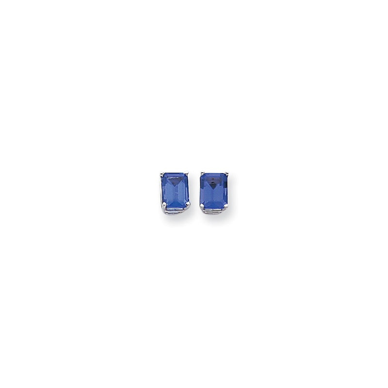 14k Yellow Gold Emerald Cut Tsavorite stud Earrings XE67WTV