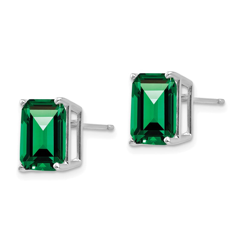 14k Yellow Gold Emerald Cut Mount St. Helens Stud Earrings