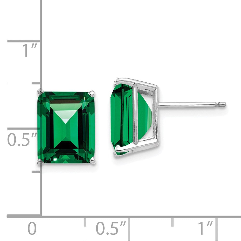 14k Yellow Gold Emerald Cut Mount St. Helens Stud Earrings