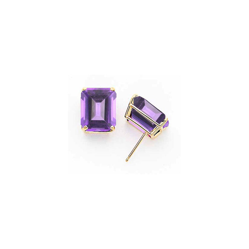 14k Yellow Gold 12x10mm Emerald Cut Tsavorite Earrings