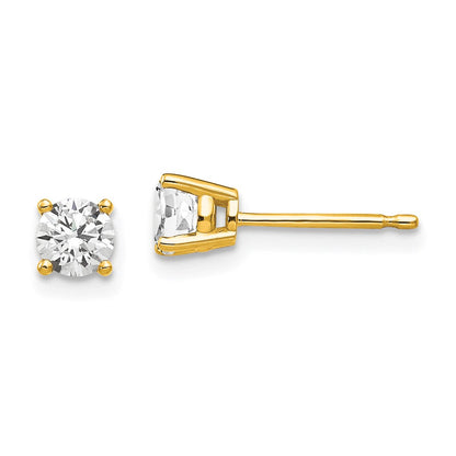 14k Yellow Gold 4mm Cubic Zirconia Earrings