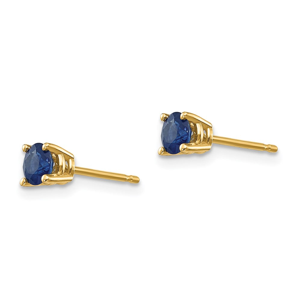 14k Yellow Gold Sapphire Post Earrings