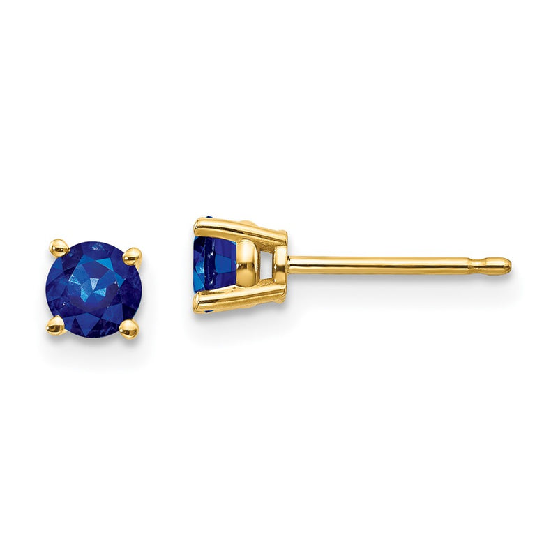 14k Yellow Gold Sapphire Post Earrings