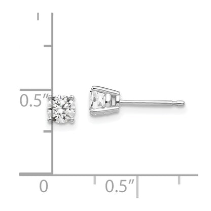 14k White Gold 4mm Cubic Zirconia Earrings