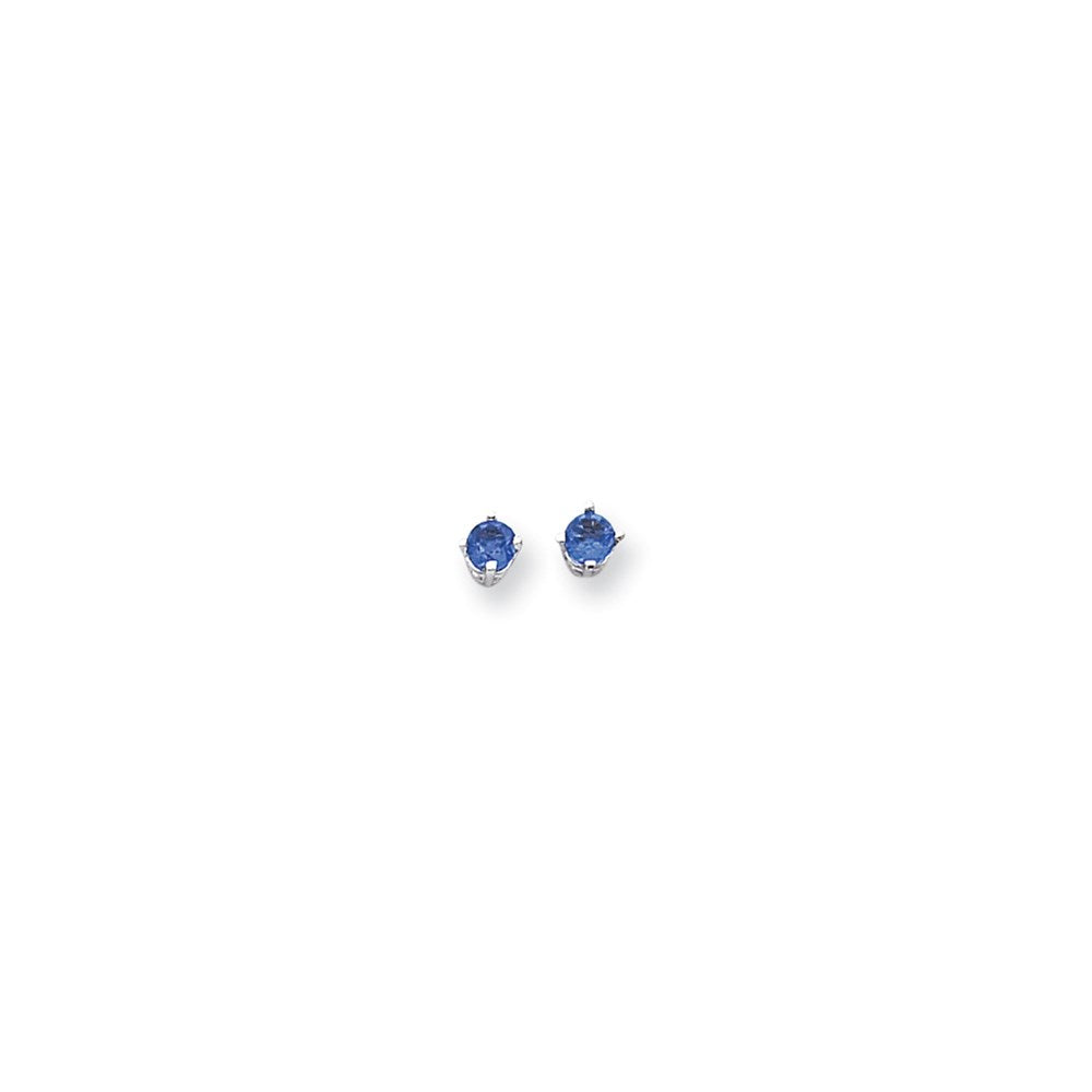 14k White Gold 4mm Tsavorite Earrings