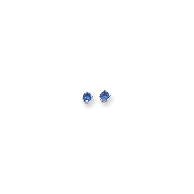 14k White Gold 4mm Tsavorite Earrings
