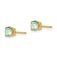 14k Yellow Gold 5mm Round Green Quartz Earrings