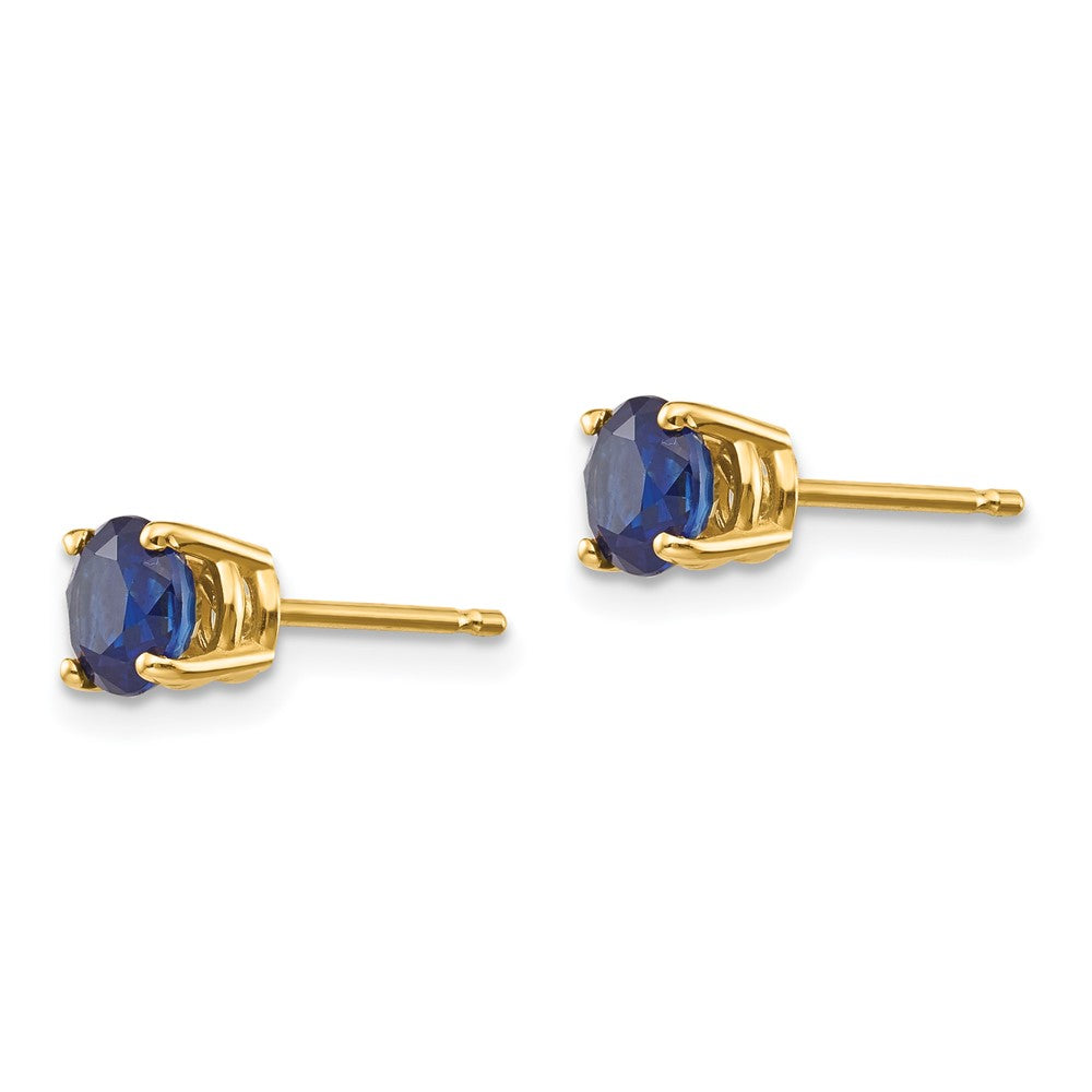 14k Yellow Gold Sapphire Post Earrings