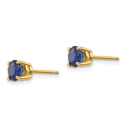 14k Yellow Gold Sapphire Post Earrings
