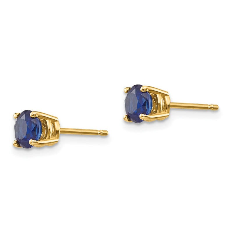 14k Yellow Gold Sapphire Post Earrings