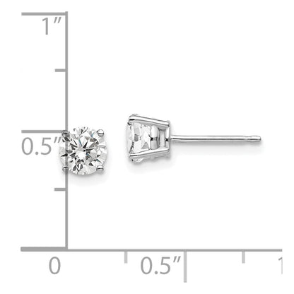 14k White Gold 5mm Cubic Zirconia Earrings