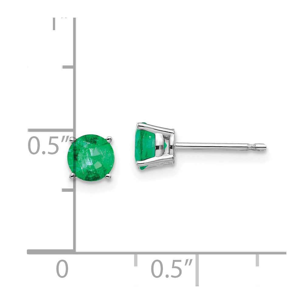 14k White Gold Emerald Earrings