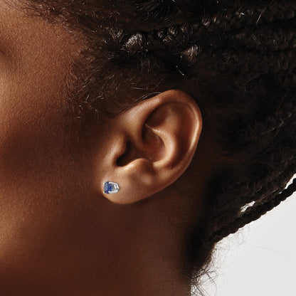 14k White Gold Sapphire Earrings