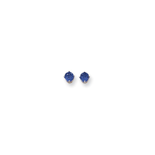 14k White Gold 5mm Sapphire Earrings