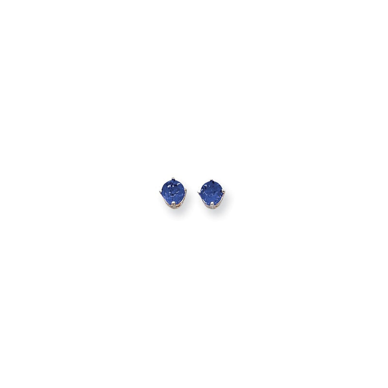 14k White Gold 5mm Sapphire Earrings
