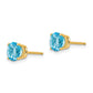 14k Yellow Gold 6mm Blue Topaz Earrings