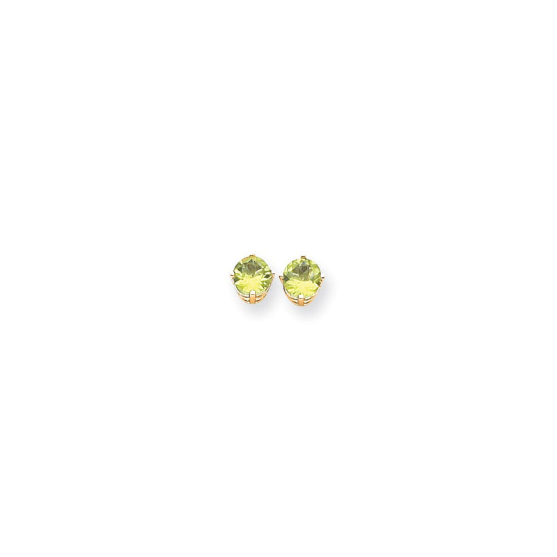 14k Yellow Gold 6mm Peridot Earrings